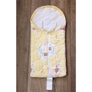 Vintage Infant Sleeping Bag Baby Zipper Blanket Bears Balloons 13" x 27" Bunting